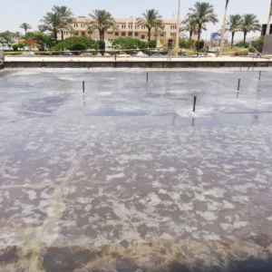 تجهيز سطح النوافير الخرساني لعمليات العزل المائي بواسطة فريق ETS