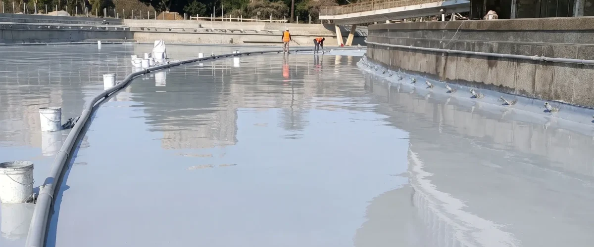 meriland-park-lake-waterproofing-ets تنفيذ نظام عزل بحيرات صناعية في مشروع الميريلاند بواسطة ETS.